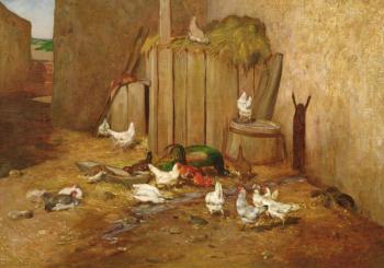 The Farmyard (oil on canvas) | Obraz na stenu