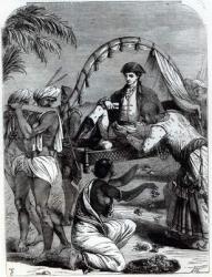 Warren Hastings (1732-1818) in India in 1784 (engraving) (b&w photo) | Obraz na stenu