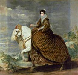 Equestrian portrait of Elisabeth de France, wife of Philip IV of Spain (oil on canvas) | Obraz na stenu