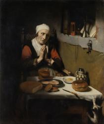 Old Woman Saying Grace, known as ‘The Prayer without End’, c.1656 (oil on canvas) | Obraz na stenu