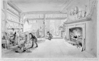 The Kitchen of Mr. Sander's Coffee and Eating House, Newgate Street, 1828 (w/c on paper) | Obraz na stenu