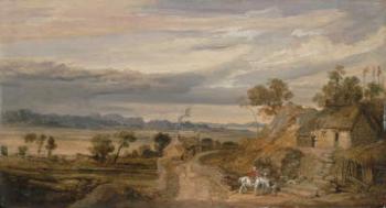 Landscape with Cottages, c.1802-07 (oil on panel) | Obraz na stenu