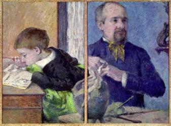 Portrait of Jean Paul Aube (1837-1916) and his son (pastel) | Obraz na stenu