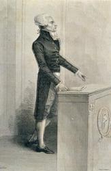 Maximilien de Robespierre (1758-94) Orating, engraved by Stephane Pannemaker (1847-1930) (engraving) | Obraz na stenu