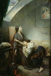 The Poverty-Stricken Family, or The Suicide, 1849 (oil on canvas) | Obraz na stenu