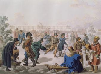 Skating on the Neva (colour litho) | Obraz na stenu