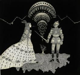 The Knight and the Princess, 2016, (pen and ink on paper) | Obraz na stenu