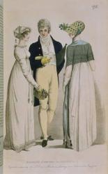 Evening Dresses for August 1808, illustration from 'Le Beau Monde or, Literary and Fashionable Magazine', 1808 (coloured engraving) | Obraz na stenu