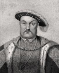 Henry VIII, engraved by Bocquet, from 'A Catalogue of the Royal and Noble Authors', published 1806 (litho) | Obraz na stenu