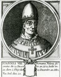 Pope John VIII (820-82) (engraving) | Obraz na stenu
