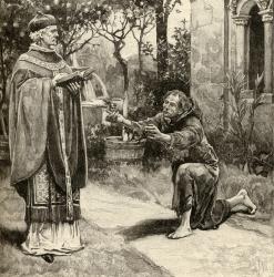Pope Innocent III (1161-1216) and St. Francis of Assisi (1181-1226) (engraving) | Obraz na stenu