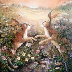 Hares at dawn | Obraz na stenu