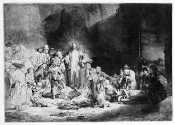 Christ preaching in a rocky landscape, c.1645 (etching) | Obraz na stenu