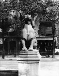 Chimaera from the St. Michel fountain, Paris, c.1860 (b/w photo) | Obraz na stenu