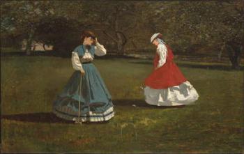 A Game of Croquet, 1866 (oil on canvas) | Obraz na stenu
