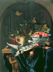 Still Life with Fish Platter (oil on canvas) | Obraz na stenu