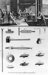 Currying, print made by Robert Benard, illustration from 'Encyclopaedia or a Systematic Dictionary of the Sciences, Arts and Crafts' by Denis Diderot and Jean le Rond d'Alembert, published c.1751-72 (engraving) | Obraz na stenu