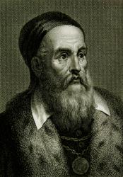 Titian (Tiziano Vicellio) (c.1488-1576) (engraving) | Obraz na stenu