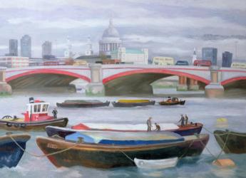 Busy Scene at Blackfriars, 2005 (oil on panel) | Obraz na stenu