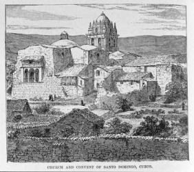 Church and Convent of Santo Domingo, Cuzco, Peru, from 'Incidents of Travel and Exploration in the Land of the Incas' by E. George Squier, pub. in 1878 (engraving) | Obraz na stenu