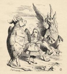 Alice with the Gryphon and the Mock Turtle, from 'Alice's Adventures in Wonderland' by Lewis Carroll, published 1891 (litho) | Obraz na stenu