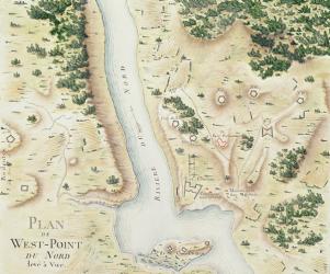 Map of north West-Point, Virginia, from 'Guerre de l'Amerique', 1782 (colour engraving) | Obraz na stenu