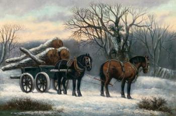 The Timber Wagon in Winter | Obraz na stenu