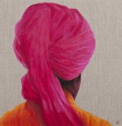Pink Turban, Orange Jacket, 2014 (oil on canvas) | Obraz na stenu