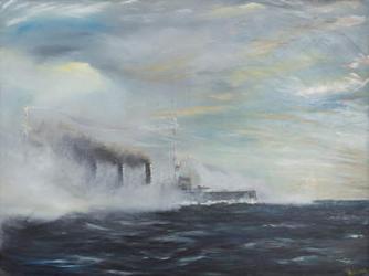 SMS Emden 'The Swan of the East' 1914, 2011, (Oil on Canvas) | Obraz na stenu