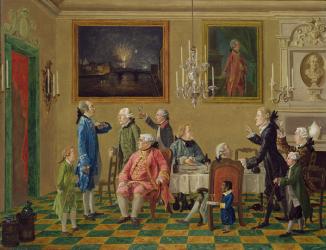 British gentlemen at Sir Horace Mann's home in Florence, c.1763-65 (oil on canvas) | Obraz na stenu