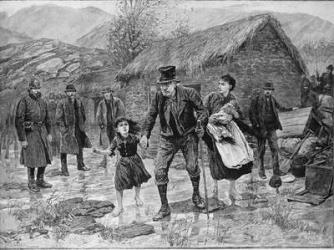 Scene at an Irish Eviction in County Kerry, from 'The Illustrated London News', 15th January 1887 (engraving) | Obraz na stenu