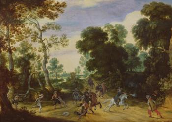 Battle scene (oil on canvas) | Obraz na stenu