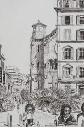 Hotel 5 and Notre Dame Cannes, 2014, (ink on paper) | Obraz na stenu