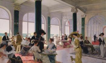 Afternoon tea, c.1910 (oil on canvas) | Obraz na stenu