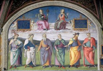 Lunette of Prudence and Justice, from the Sala dell'Udienza, 1496-1500 (fresco) | Obraz na stenu