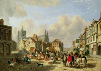 The Haymarket, Norwich, 1825 (oil on panel) | Obraz na stenu