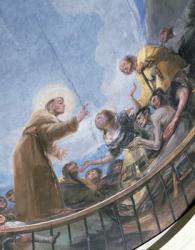 St. Anthony Preaching, detail from the Miracle of St. Anthony of Padua, from the cupola, 1798 (fresco) | Obraz na stenu