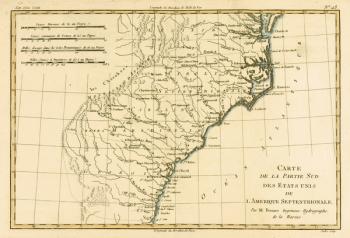 South-east Coast of America, from 'Atlas de Toutes les Parties Connues du Globe Terrestre' by Guillaume Raynal (1713-96), published J L Pellet, Geneva, 1780 (coloured engraving) | Obraz na stenu