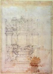 Inv. L859 6-25-823. R. (W.27) Design for a tomb (red chalk) | Obraz na stenu