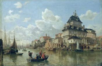 The Boat House at Hamburg Harbour, 1850 (oil on canvas) | Obraz na stenu