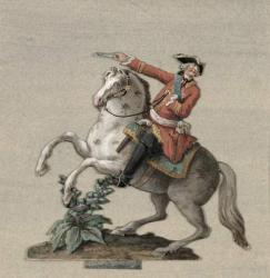 Equestrian portrait of Prince Charles-Just de Beauveau-Craon (1720-93) (gouache on paper) | Obraz na stenu