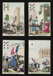 Four playing cards commemorating the heroes of July 1830, 1831 (coloured engraving) | Obraz na stenu