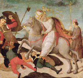 The Apparition of St. Ambrose at the Battle of Milan, c.1495 (oil on panel) | Obraz na stenu