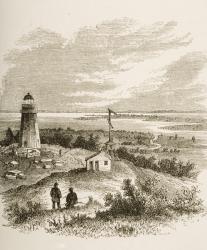 Sandy Hook New Jersey, seen from the lighthouse in the 1870s, c.1880 (litho) | Obraz na stenu