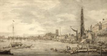 The Thames Looking towards Westminster from near York Water Gate (pen and brown ink with grey wash on paper) | Obraz na stenu