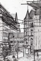 Manchester town hall from City Art Gallery, 2007, (ink on paper) | Obraz na stenu