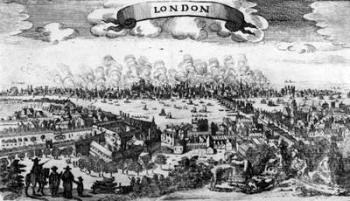Broadside of the Great Fire of London, 1666 (engraving) | Obraz na stenu