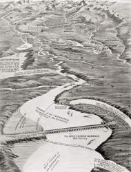 Bird's-eye view of Mesopotamia showing William Willcock's proposed scheme of irrigation, from Hutchinson's History of the Nations, pub.1915 | Obraz na stenu