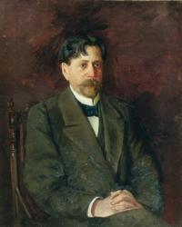 Portrait of the Poet Innokenty Annensky (1856-1909), 1904-09 (oil on canvas) | Obraz na stenu