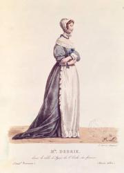 Madame Debrie in the role of Agnes in 'L'Ecole des Femmes' in 1680, from 'Costumes de Theatre de 1600 a 1820' by L. Lecomte, engraved by Francois Seraphin Delpech (1778-1825) (colour litho) | Obraz na stenu